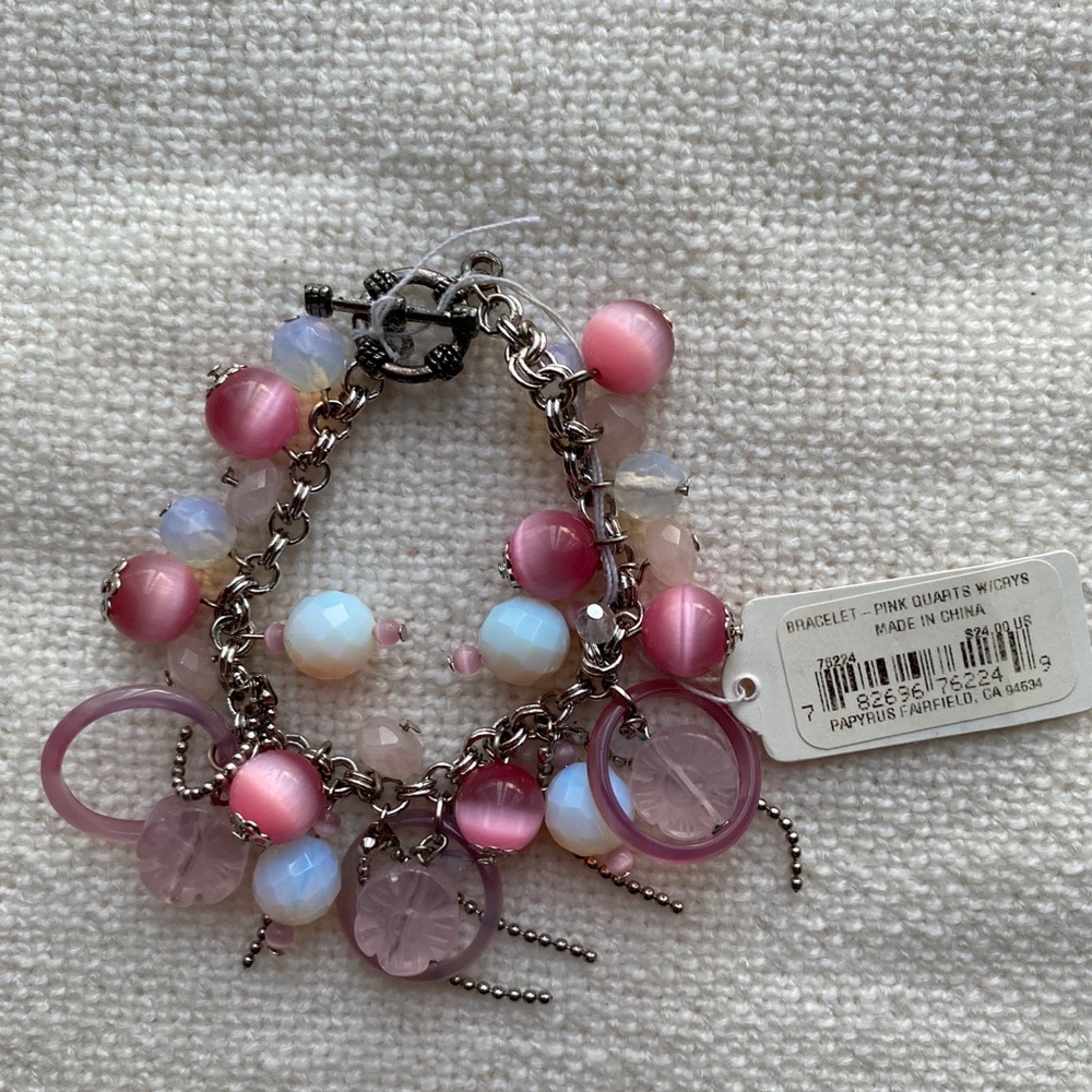 Bracelet, Papyrus Brand, Pink Quarts w/ Cays